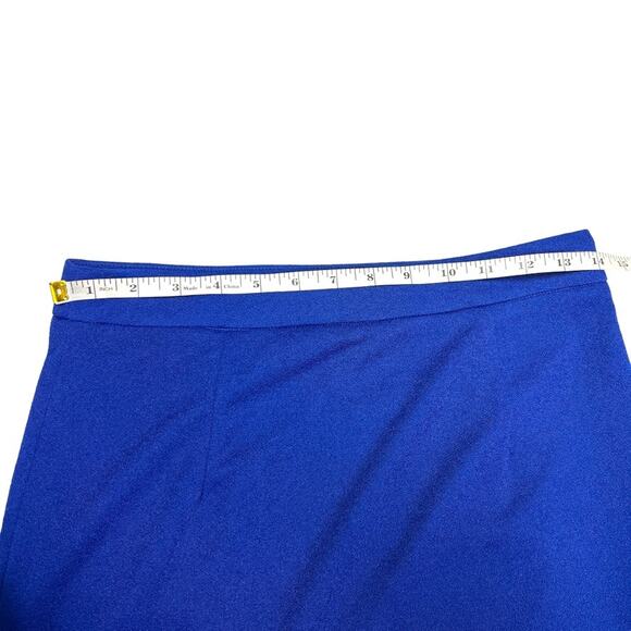 Tobi Mini Skirt Solid Blue Scallop Hem Side Zip Mini Stretch Women's Medium M - Picture 4 of 8